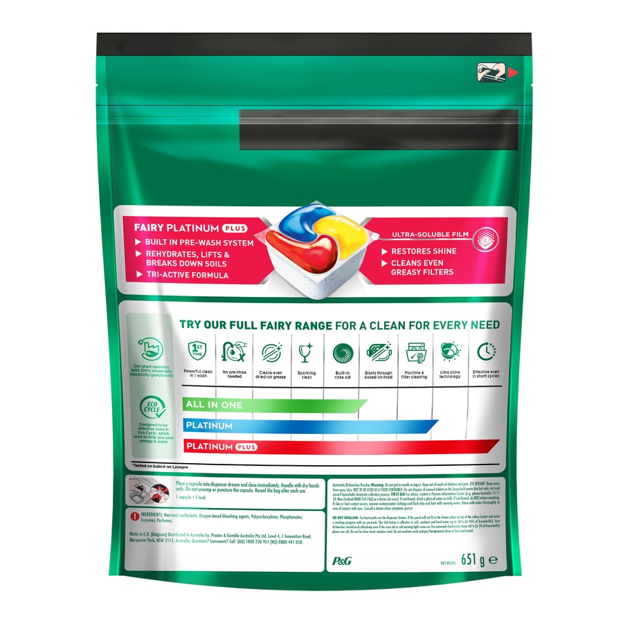 Fairy Platinum Plus Expert All In One Dishwasher Tablets 42 Pack