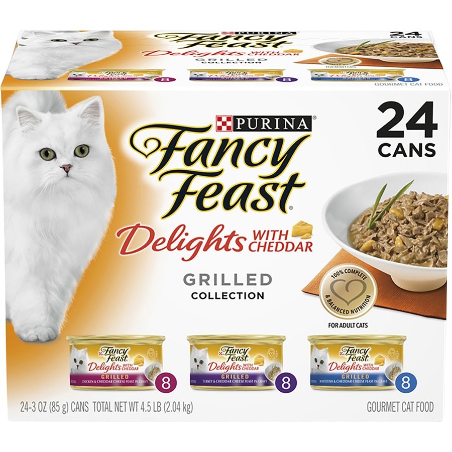 Fancy Feasts Delights with Cheddar Grilled Collection Wet Cat Food 24 x 85g
