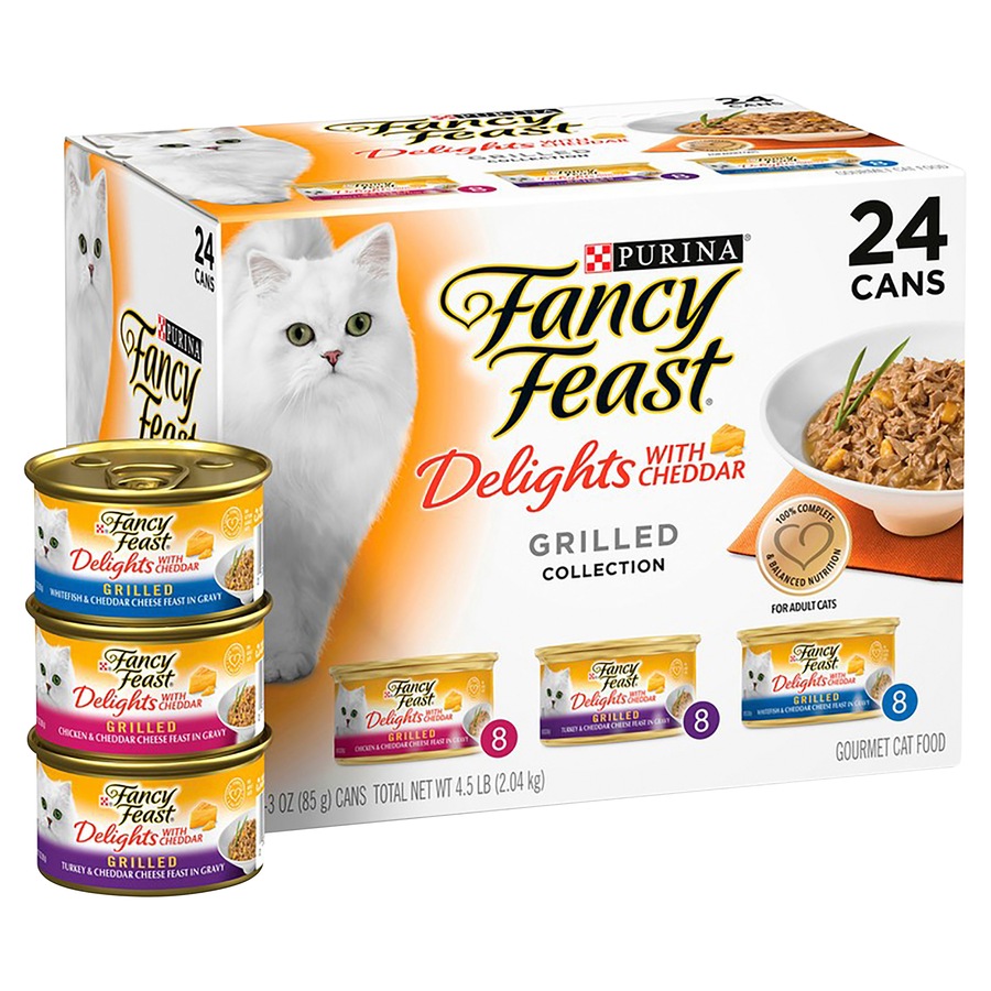 Fancy Feasts Delights with Cheddar Grilled Collection Wet Cat Food 24 x 85g