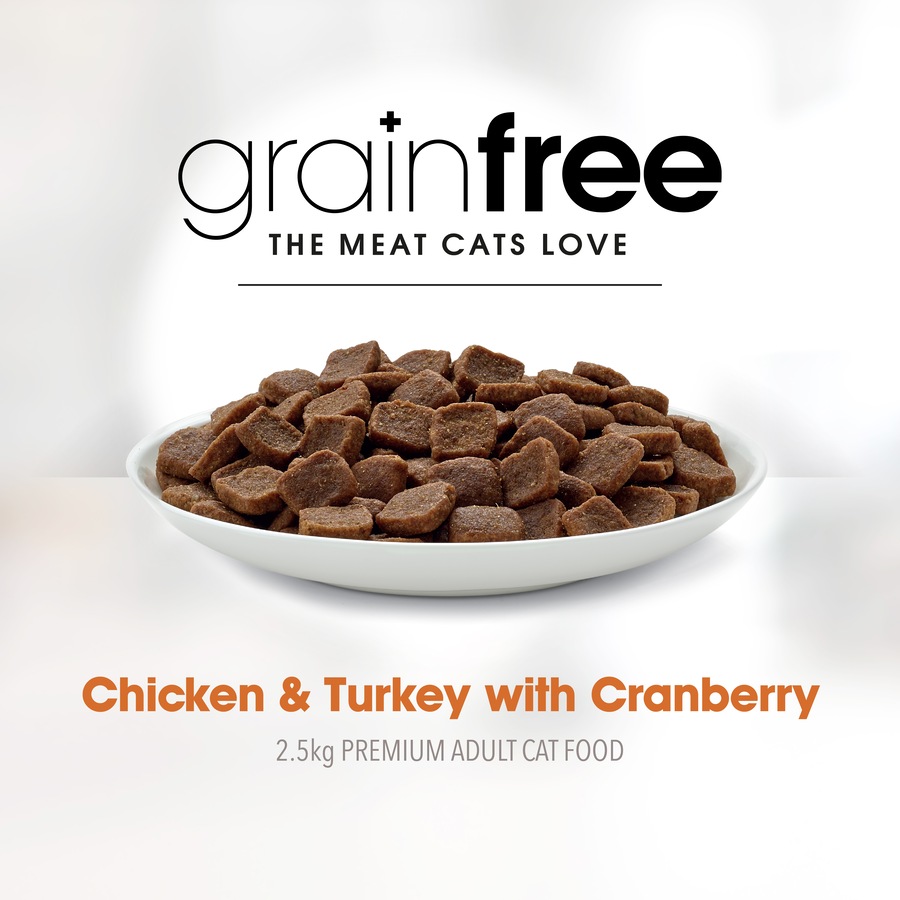 Fussy Cat Grain Free Adult Dry Cat Food Chicken & Turkey with Cranberry 2.5kg
