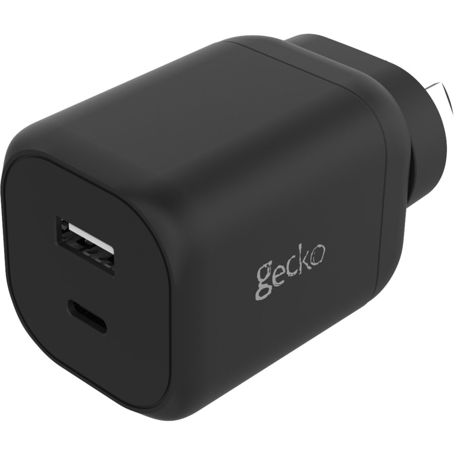 Gecko - 45W GAN Dual USB-C & A Wall Charger - Black