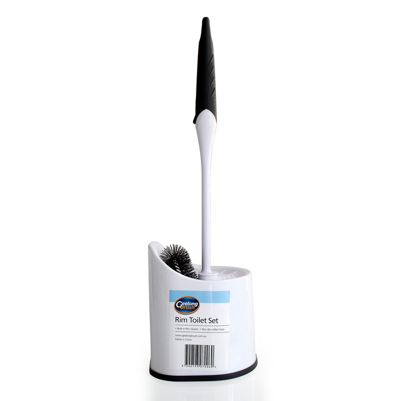 Buy Geelong Brush Rim Dual Brush Head Toilet Set White/Grey MyDeal