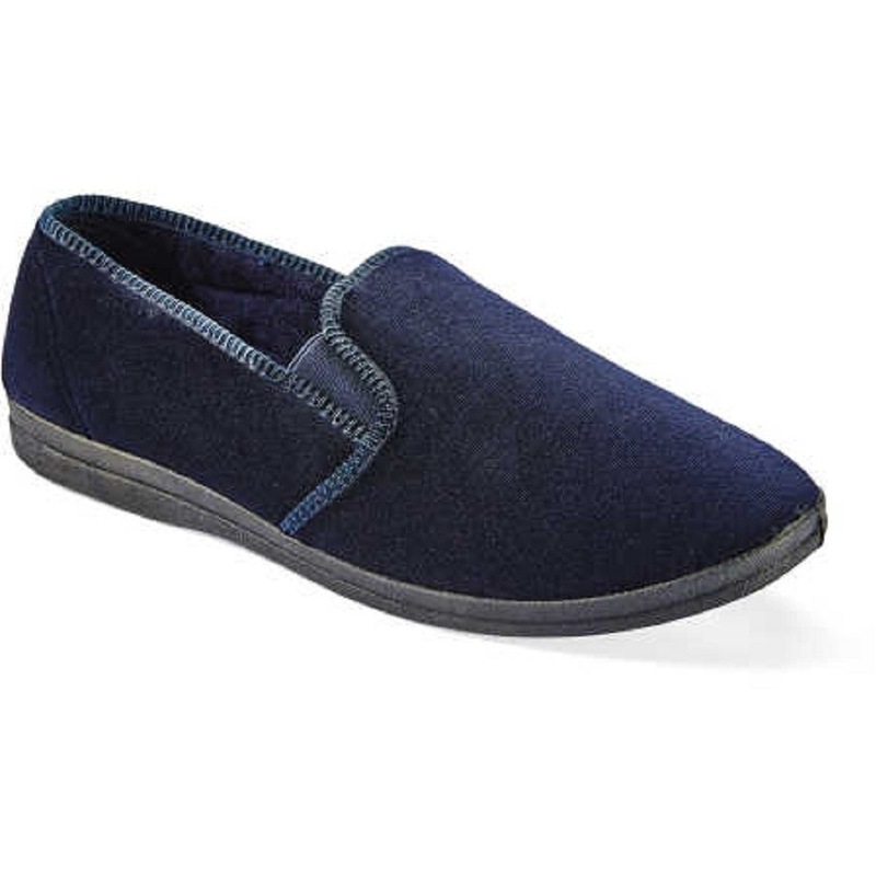 Buy Grosby Men's Velour Slippers Navy MyDeal
