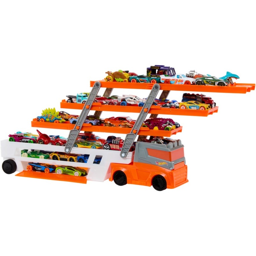Hot Wheels Mega Hauler and 4 Cars Set