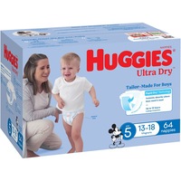 Huggies Ultra Dry Nappies Boy Size 5 (13-18kg) 64 Pack