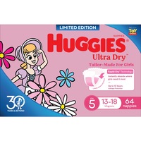 Huggies Ultra Dry Nappies Girl Size 5 (13-18kg) 64 Pack