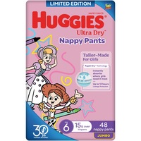Huggies Ultra Dry Nappy Pants Girl Size 6 (15kg+) 48 Pack