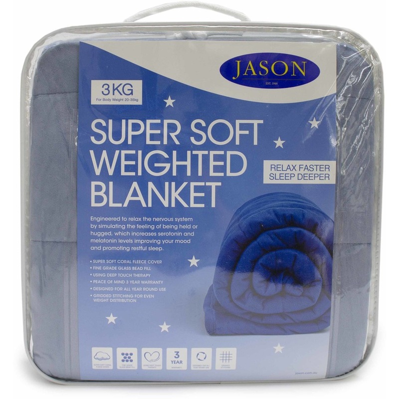 Buy Jason Weighted Blanket 3kg Soft Blue MyDeal