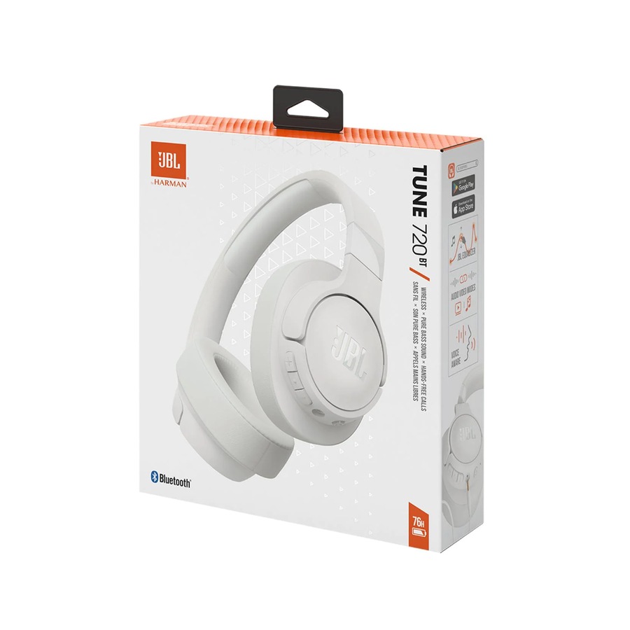 JBL Tune 720BT Wireless Over-Ear Headphones (White)
