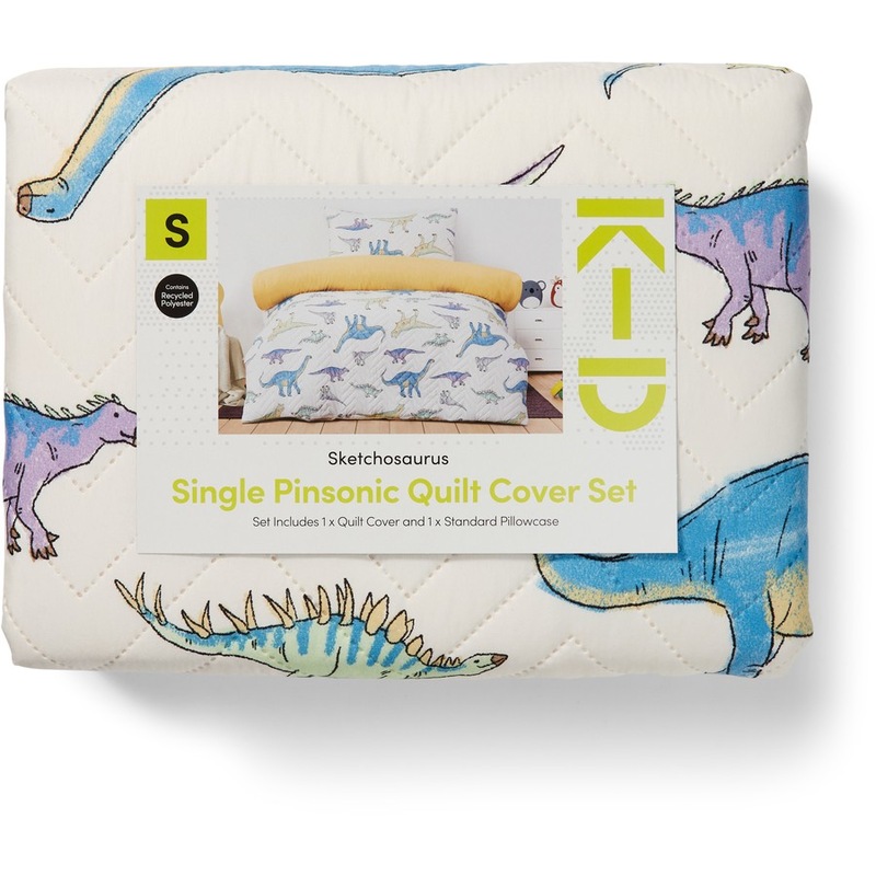 Buy KD Pinsonic Quilt Cover Set Sketchosaurus MyDeal
