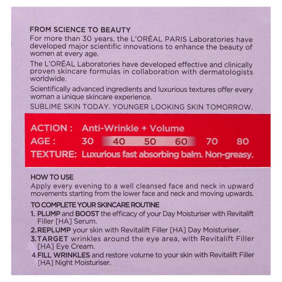 L'Oreal Paris Dermo Revitalift Filler Night Cream 50mL