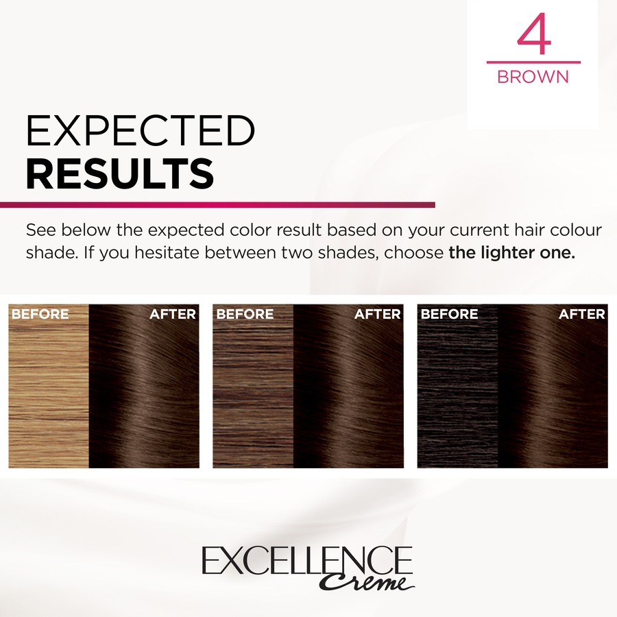 L'Oréal Paris Excellence Crème Permanent Hair Colour - 4 Dark Brown