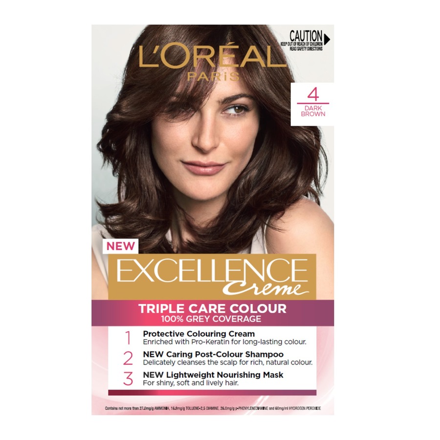 L'Oréal Paris Excellence Crème Permanent Hair Colour - 4 Dark Brown