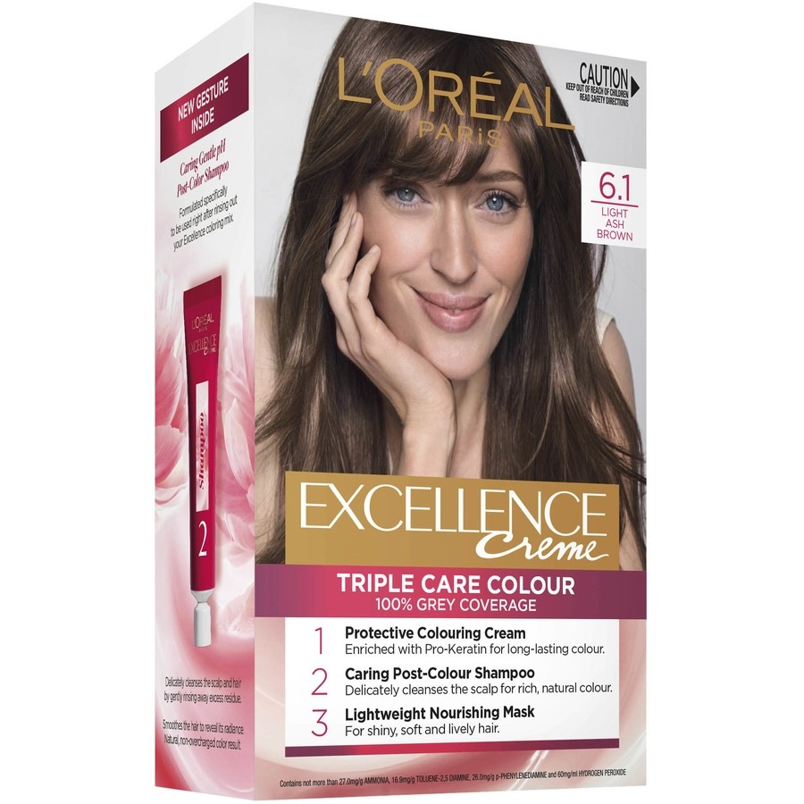 L'Oréal Paris Excellence Crème Permanent Hair Colour - 6.1 Light Ash Brown