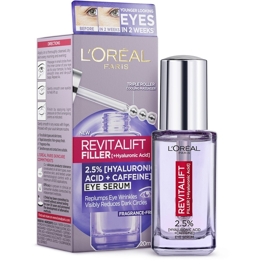 L'Oréal Paris Revitalift Filler 2.5% Hyaluronic Acid Eye Serum 20ml