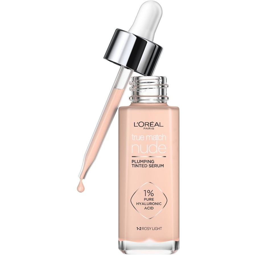 L'Oreal Paris True Match Nude Plumping Tinted Serum Foundation with Hyaluronic Acid Shade 1-2 30ml