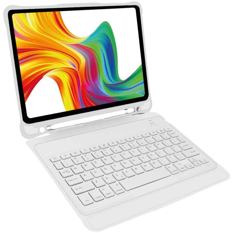 Laser Tablet Case with Wireless Keyboard (iPad 11th Gen A16 / 10th Gen 10.9”) - White