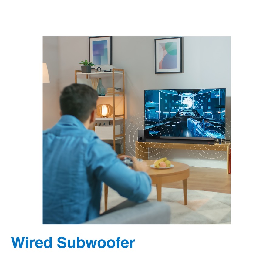 Laser 2.1 Channel Soundbar with Wired Subwoofer**