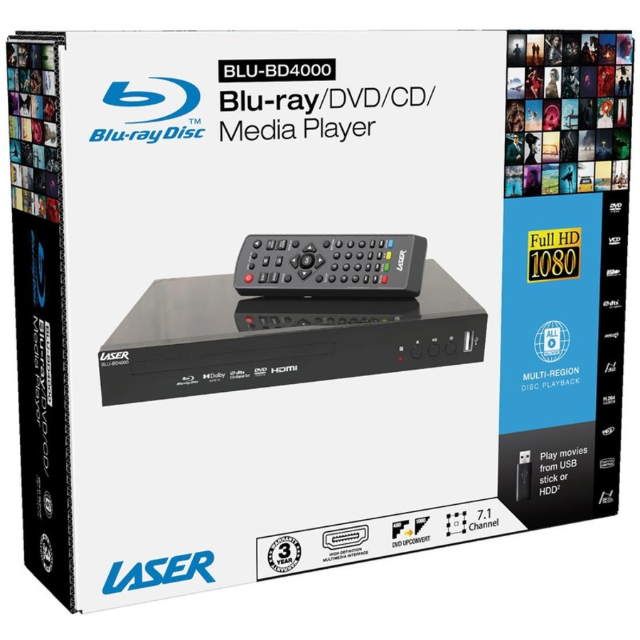 Laser Blu-Ray Player with Multi Region HDMI Digital 7.1