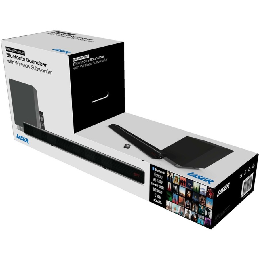 Laser Bluetooth Soundbar with Wireless Subwoofer