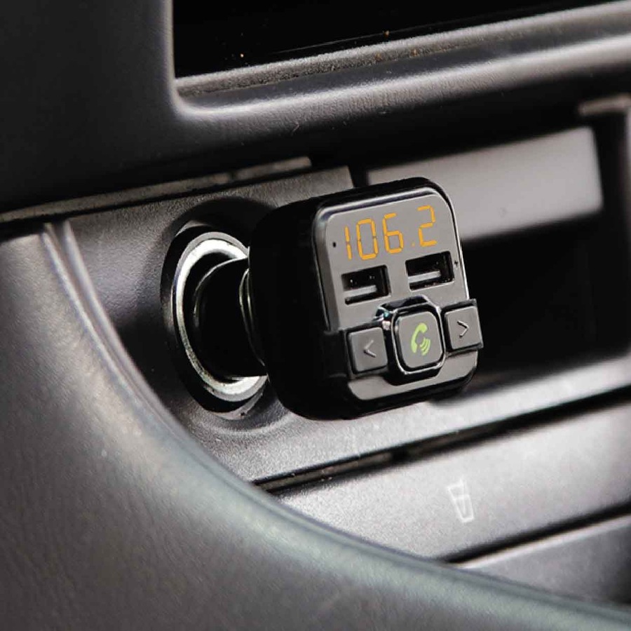 Laser FM Transmitter with Handsfree Calling & USB Charging 