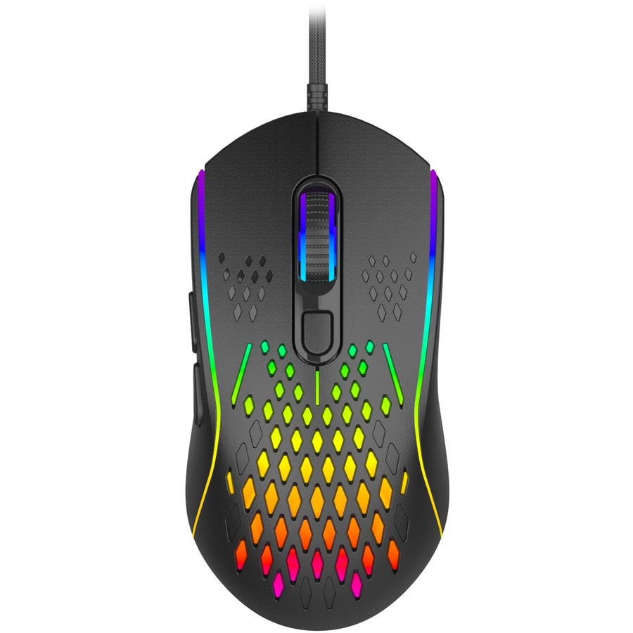 Laser Gaming: RGB Lightweight Gaming Mouse - Black/Rainbow