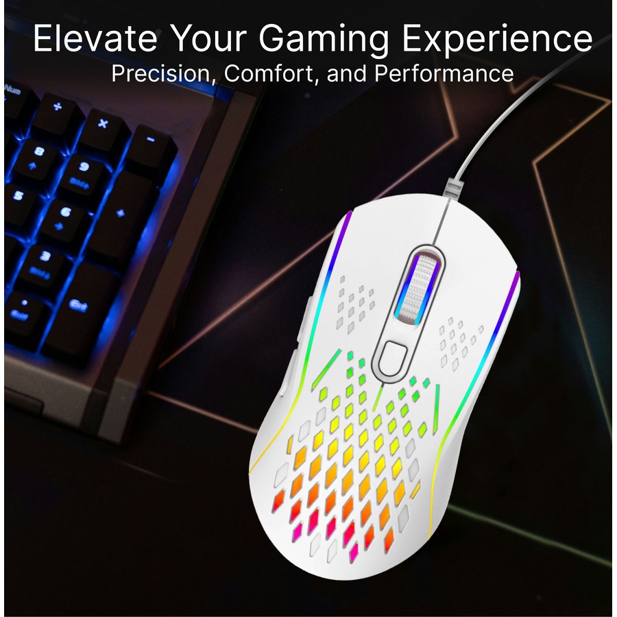 Laser Gaming RGB Lightweight Mouse - White
