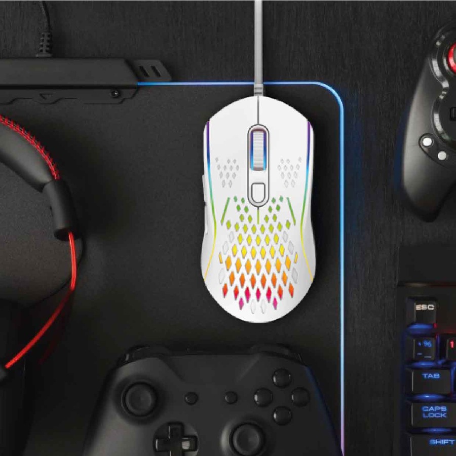 Laser Gaming RGB Lightweight Mouse - White