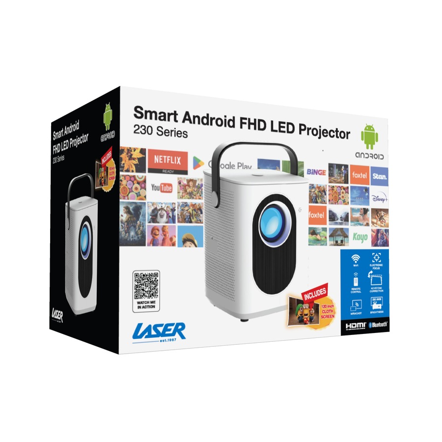 Laser Smart 1080p Projector with Built-in Android TV