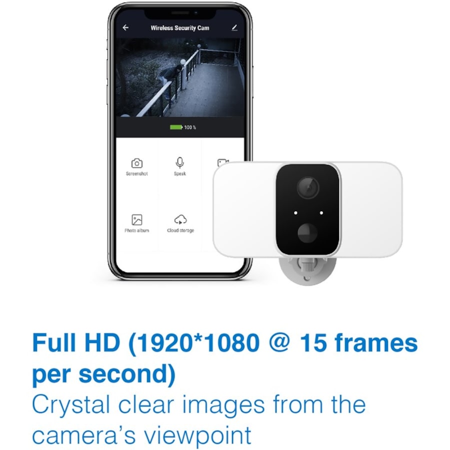 Laser Smart Home Battery Full HD Camera with Floodlight