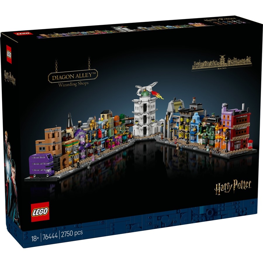 LEGO Harry Potter™ Diagon Alley™ Wizarding Shops, Wizard Set for Adults 76444
