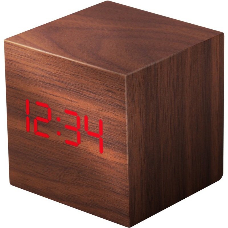 Buy Liquid Ears Wooden Alarm Clock Walnut MyDeal