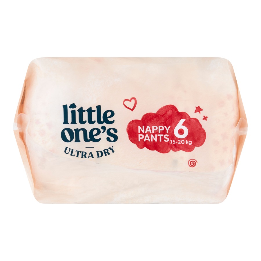 Little Ones Ultra Dry Nappy Pants Size 6 (15-20kg) Junior 21 Pack