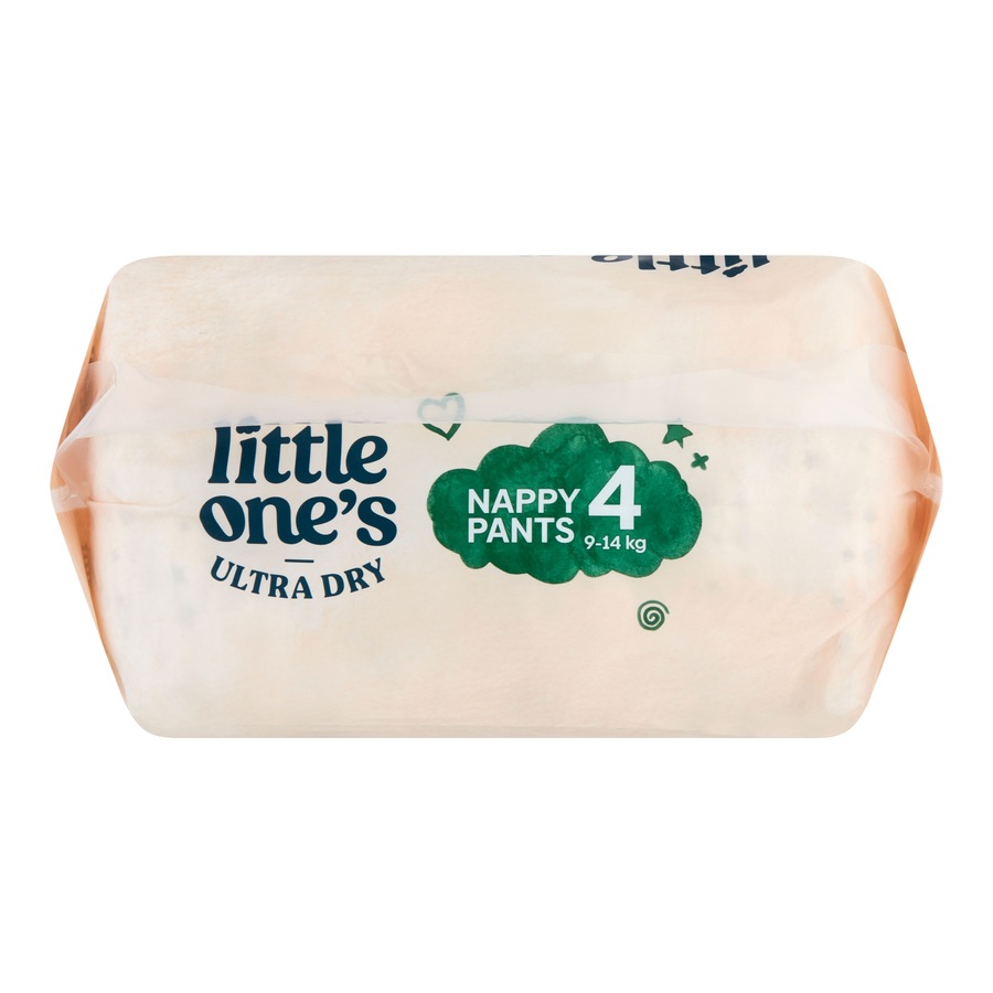 Little Ones Ultra Dry Nappy Pants Size 4 (9-14kg) Toddler 25 Pack