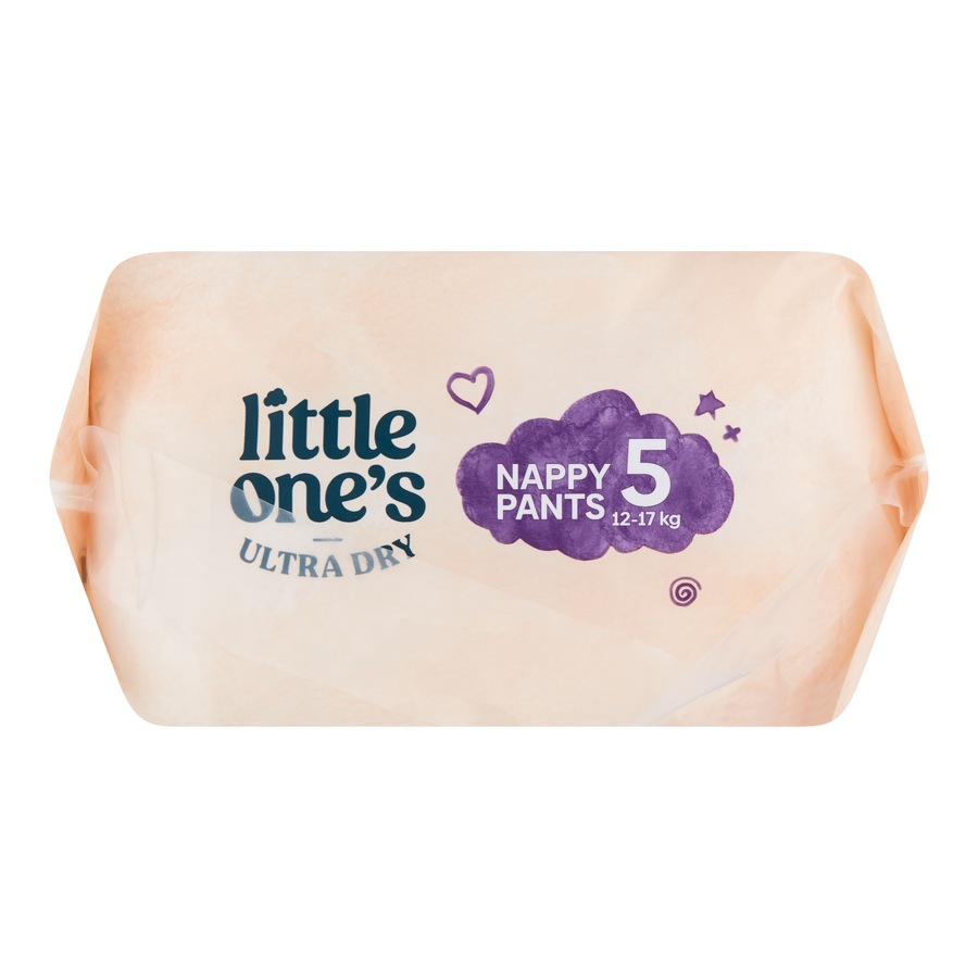 Little Ones Ultra Dry Nappy Pants Size 5 (12-17kg) Walker 23 Pack