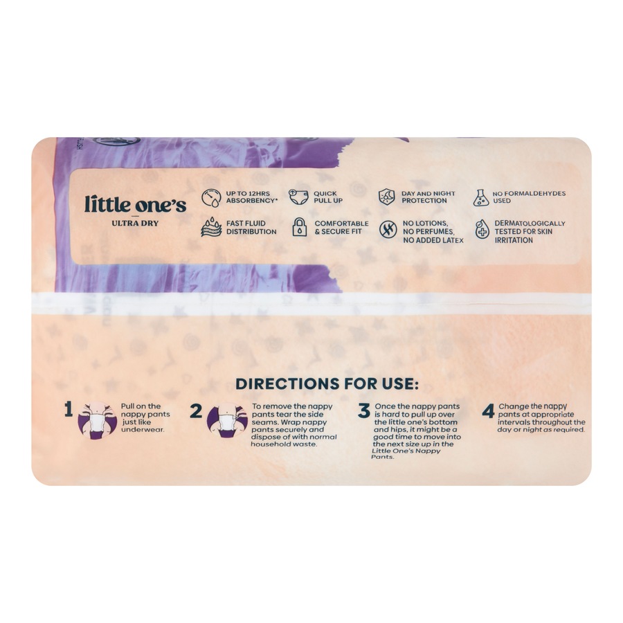 Little Ones Ultra Dry Nappy Pants Size 5 (12-17kg) Walker 23 Pack