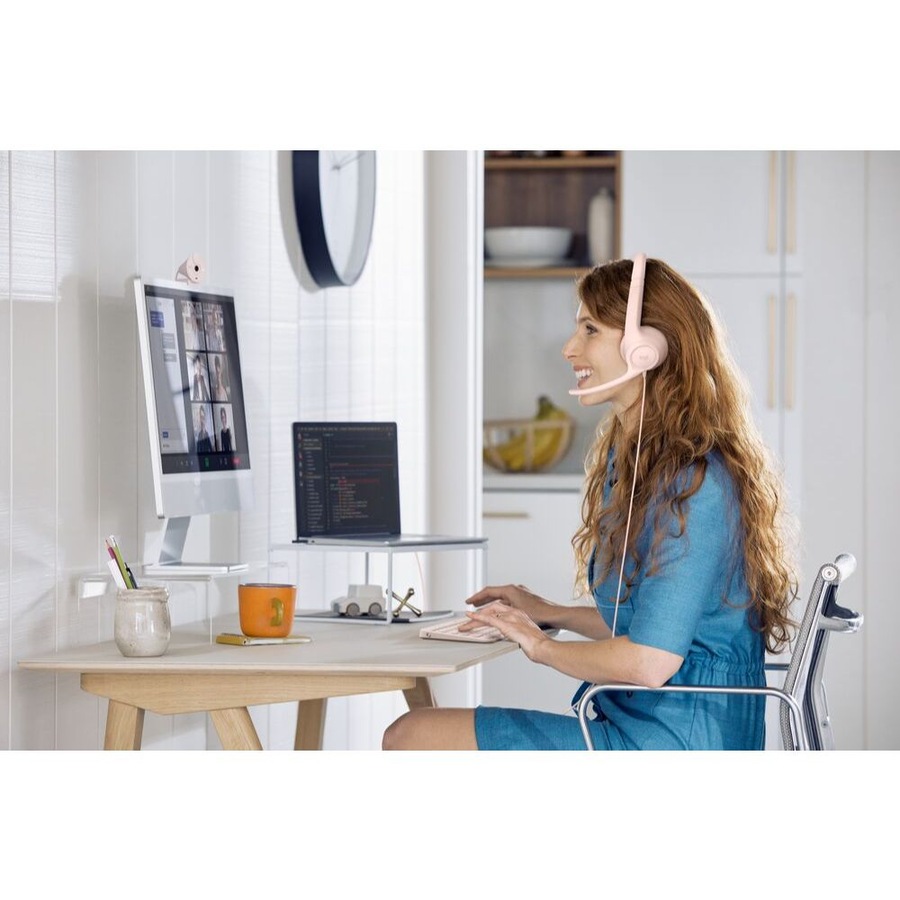 Logitech H390 USB Computer Headset - Rose