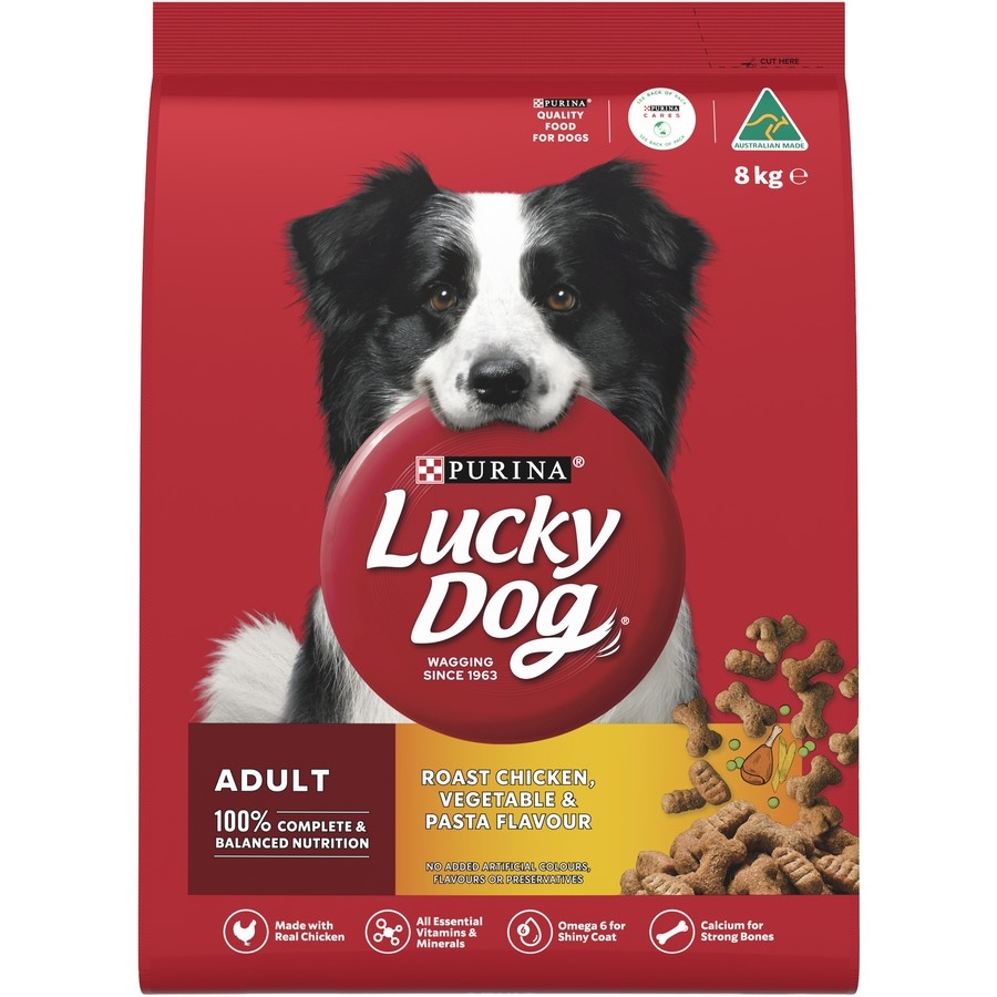 Purina Lucky Dog Roast Chicken, Vegetables & Pasta Dry Dog Food 8kg