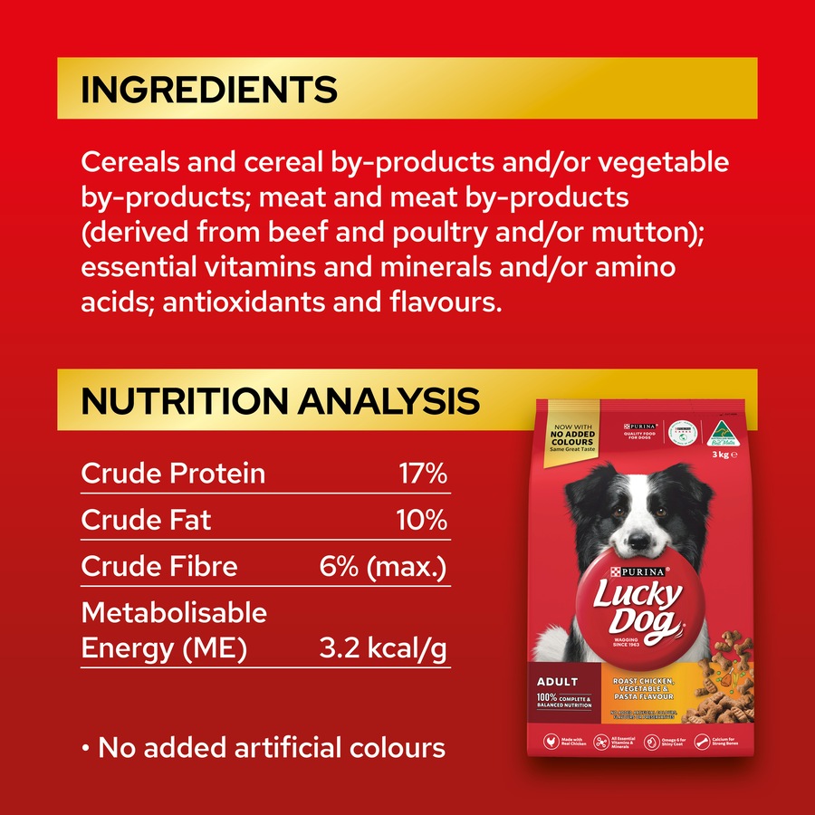 Purina Lucky Dog Roast Chicken, Vegetables & Pasta Dry Dog Food 8kg