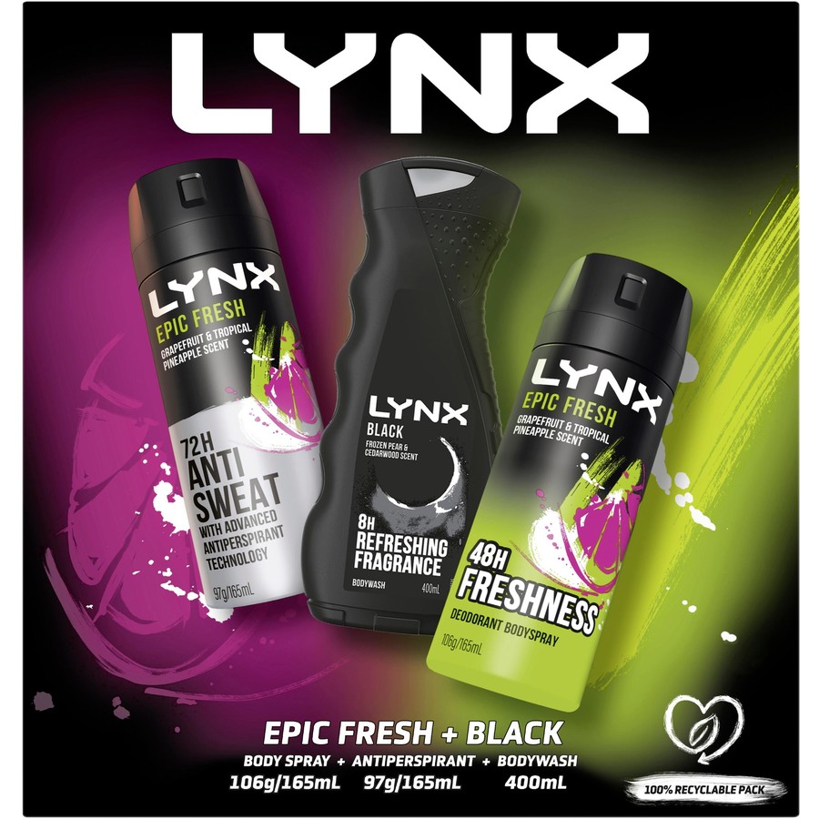 Lynx Gold The Sidekick Duo Body Wash & Body Spray Deodorant Gift Set