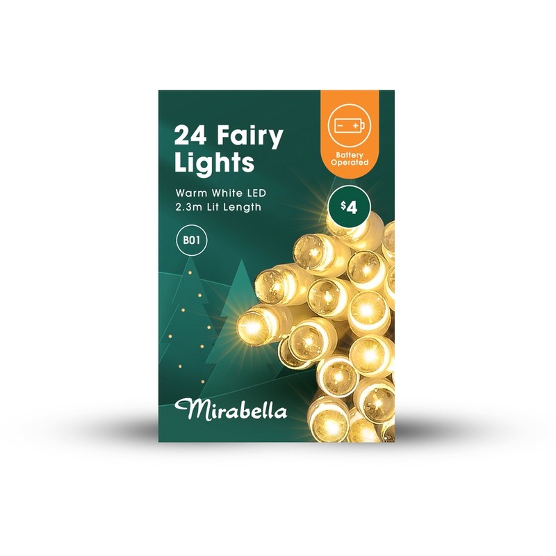 Buy Mirabella Christmas Battery Operated 24 LED String Lights Warm White MyDeal