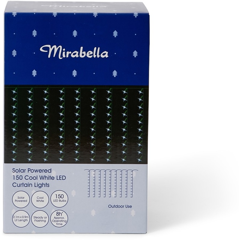 Buy Mirabella Christmas Solar Powered 150 LED Curtain Lights White