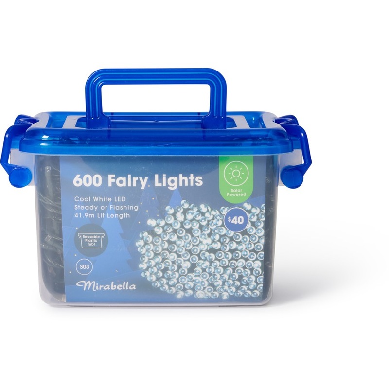Buy Mirabella Christmas Solar Powered 600 LED Fairy Lights Cool White