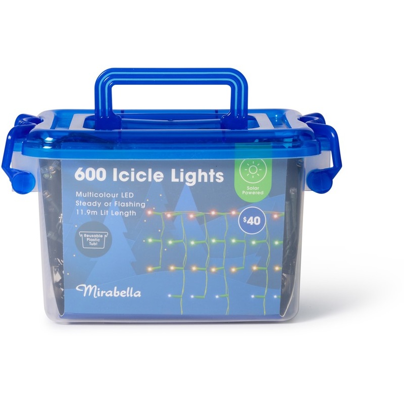 Buy Mirabella Christmas Solar Powered 600 LED Icicle Lights