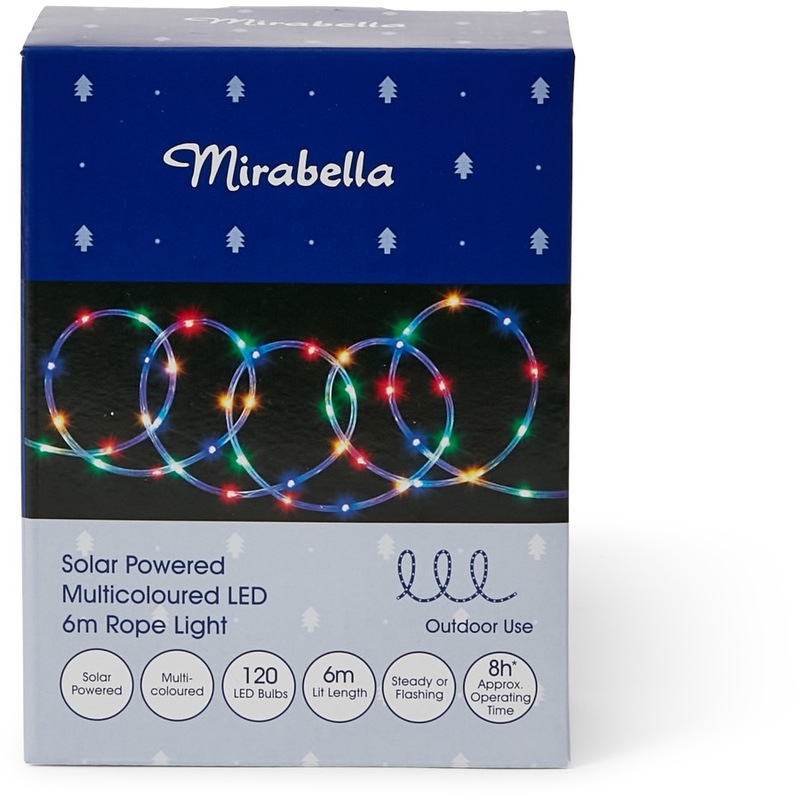 Buy Mirabella Christmas Solar Powered 6m Rope Lights Multicoloured