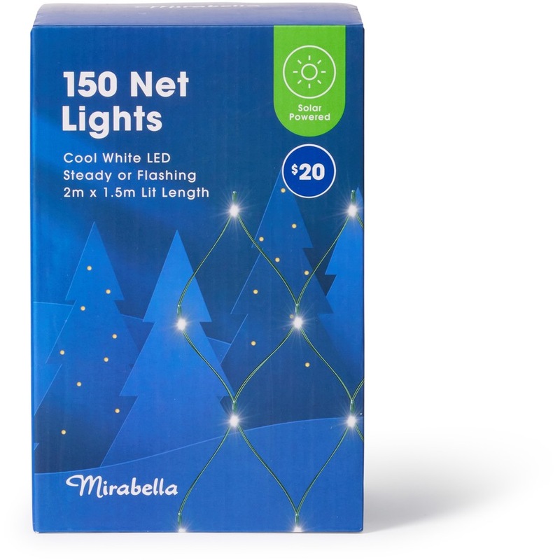 Buy Mirabella Christmas Solar Powered LED Net Lights Cool White MyDeal