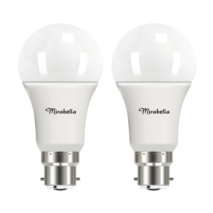 Mirabella LED GLS BC 9W Cool White Globe - 2 Pack
