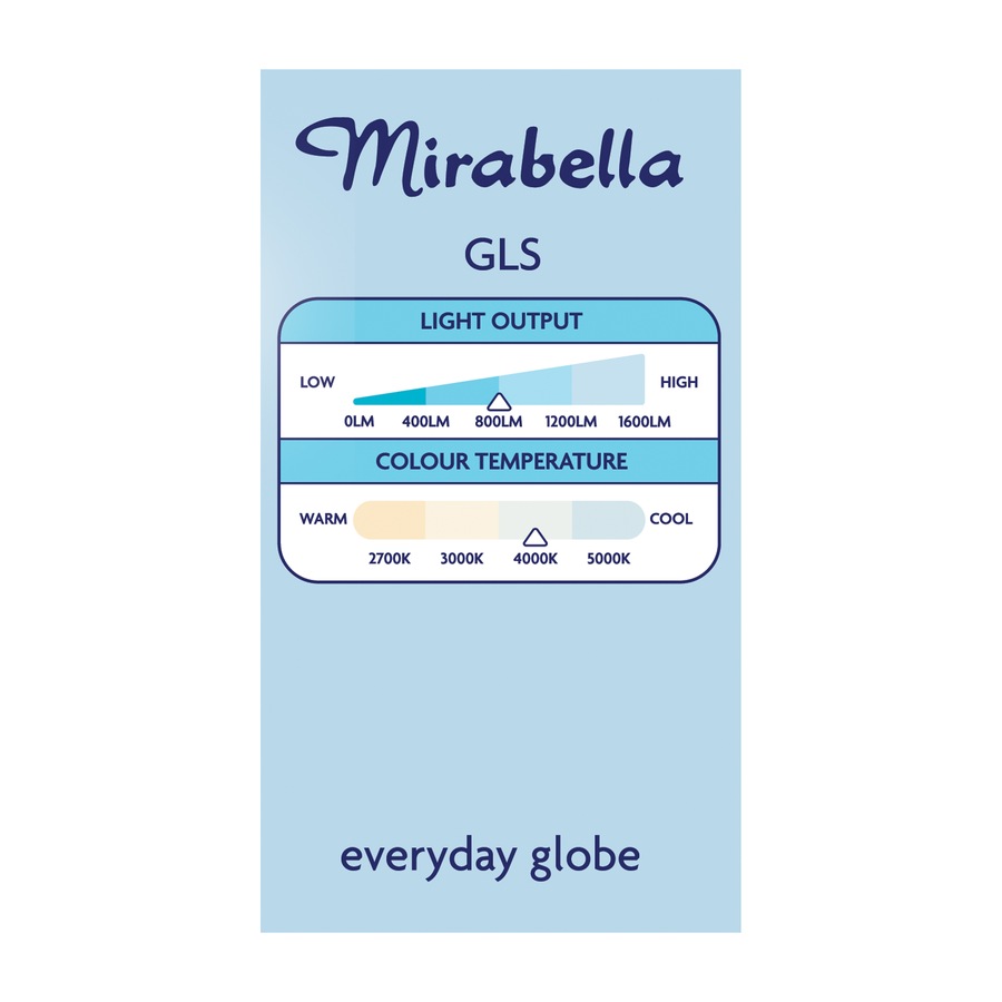 Mirabella LED GLS BC 9W Cool White Globe - 2 Pack