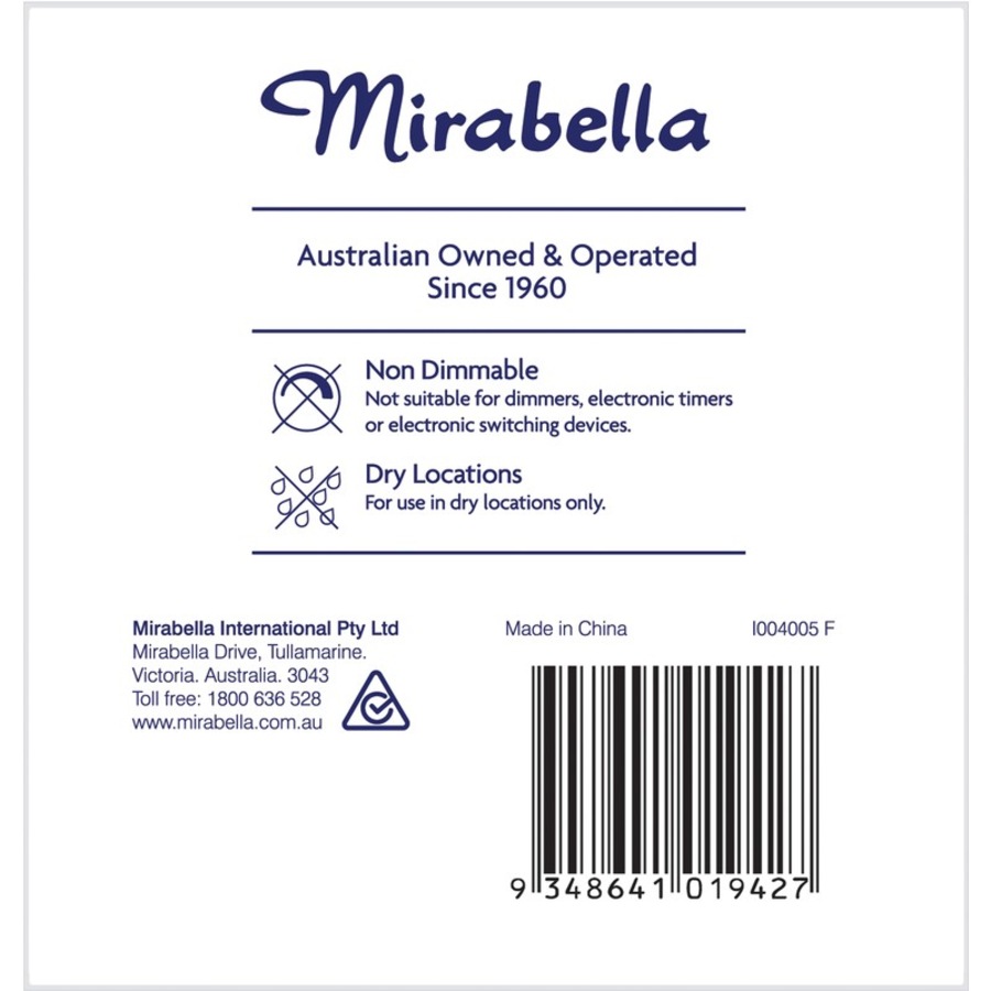 Mirabella LED GLS Edison Screw 9W Warm White Globe 2 Pack