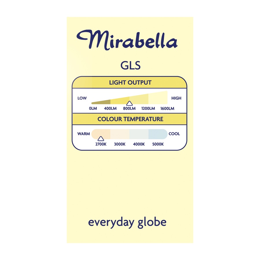 Mirabella LED GLS Edison Screw 9W Warm White Globe 2 Pack